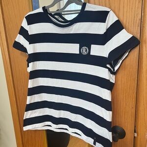 Striped Navy and White Short Sleeve Tee